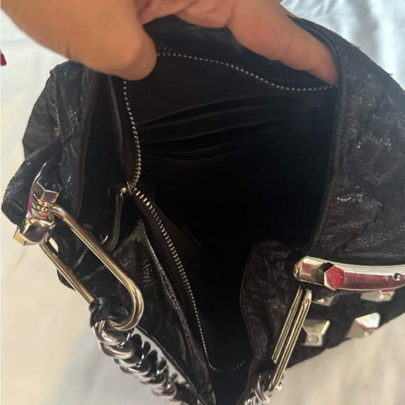 Black Studded Chain Handle Bag - Picture 6 of 8